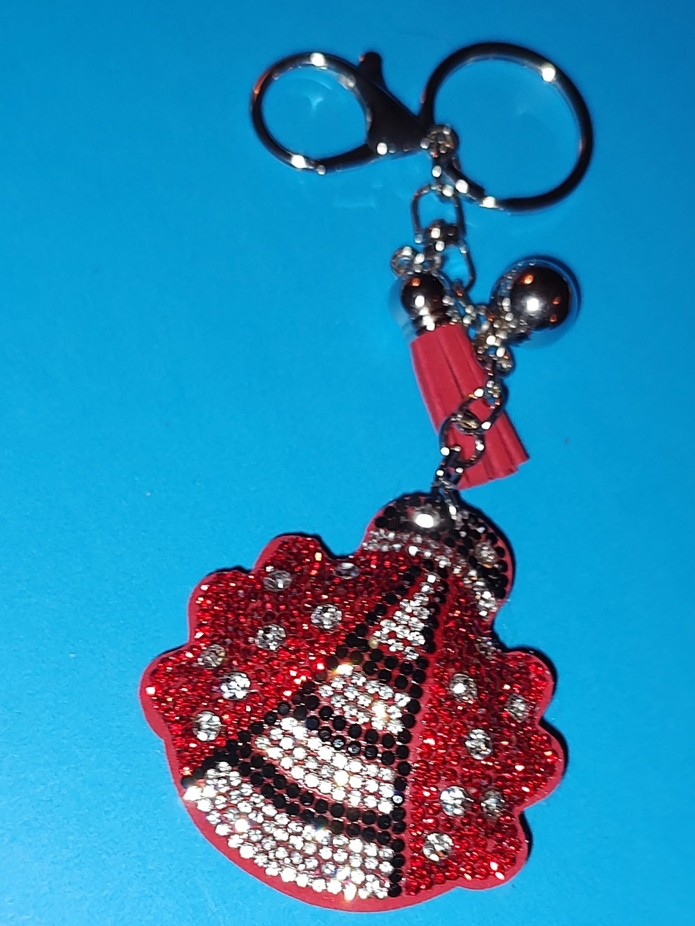 New! Rhinestone Ladybug Keychain/Purse/Bag Charm - Picture 2 of 6